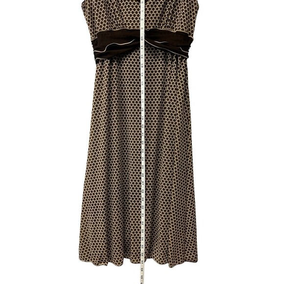 Vintage Y2K Max Edition Brown Polka Dot Empire Waist Split Short Sleeve Dress XS - Picture 12 of 15